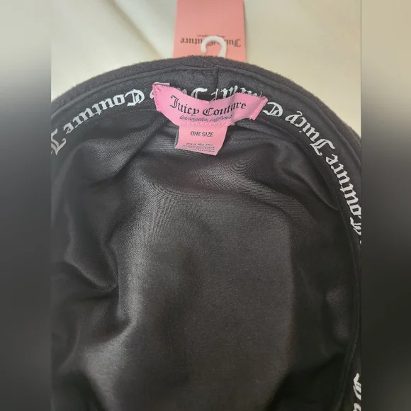 Womens Juicy Couture OG Bling Newsboy Hat Y2K Black - Picture 4 of 4
